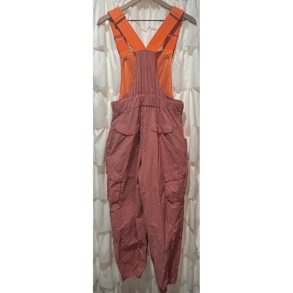 Free People Movement Morning Meadow Overalls Small Pink Orange Cargo Gorpcore - Picture 7 of 11
